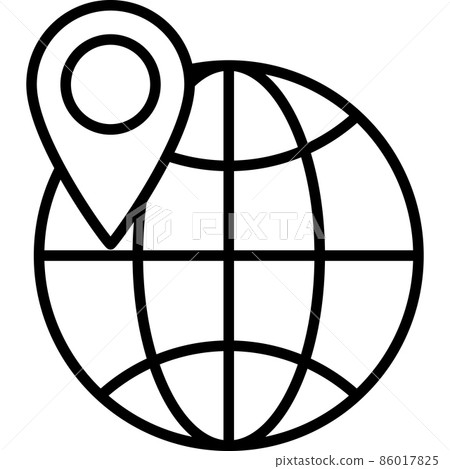 Globe Location Outline Icon Vector Globe Location Outline Icon Vector 86017825
