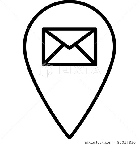 Mail Location Outline Icon Vector - Stock Illustration [86017836] - PIXTA