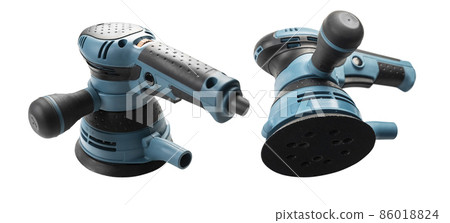 electric orbital sander isolated on white background electric orbital sander isolated on white background 86018824