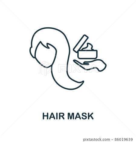 Hair Mask icon. Line element from hairdresser collection. Linear Hair Mask icon sign for web design, infographics and more. 86019639