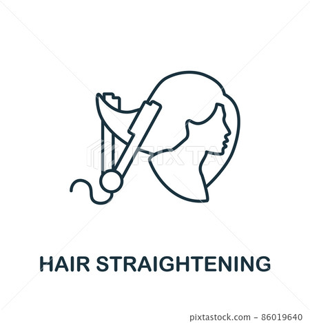 Hair Straightening icon. Line element from hairdresser collection. Linear Hair Straightening icon sign for web design, infographics and more. 86019640
