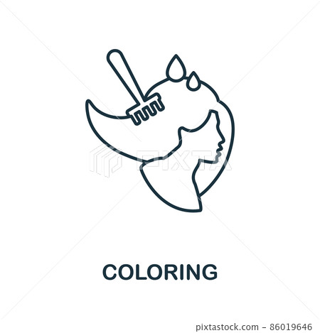 Coloring icon. Line element from hairdresser collection. Linear Coloring icon sign for web design, infographics and more. Coloring icon. Line element from hairdresser collection. Linear Coloring icon sign for web design, infographics and more. 86019646