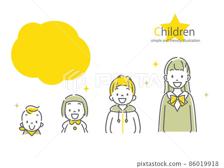 不同年齡的孩子的插圖集微笑 不同年齡的孩子的插圖集微笑 86019918