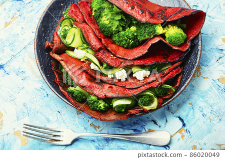 Homemade pancakes from beetroot Homemade pancakes from beetroot 86020049