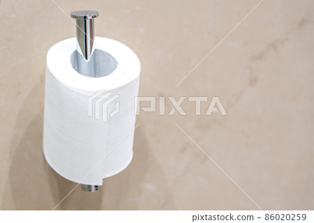 Toilet paper Roll on Wall with copy space 86020259