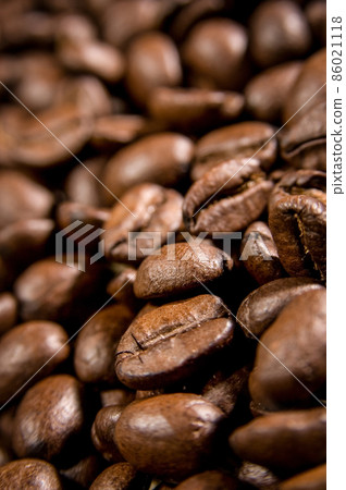 Brown coffee beans for background and texture Brown coffee beans for background and texture 86021118