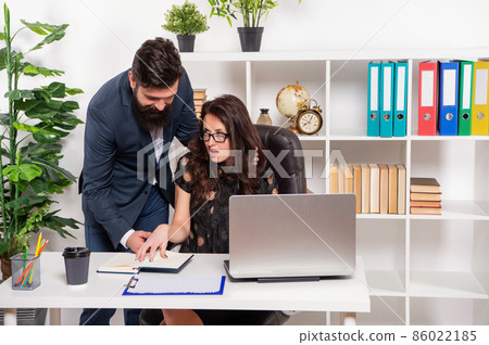 Unwelcoming touching. Director harass secretary in office. Workplace harassment. Sexual harassment Unwelcoming touching. Director harass secretary in office. Workplace harassment. Sexual harassment 86022185