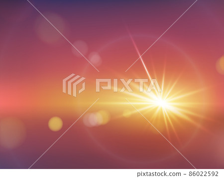 Realistic sunlight effect with blurry bokeh vector 86022592