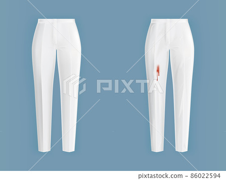 Pare of clean and dirty womans white pants vector Pare of clean and dirty womans white pants vector 86022594