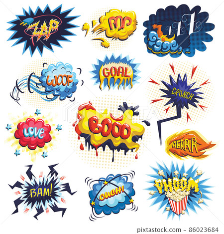 Vector set of comics icons Vector set of comics icons 86023684