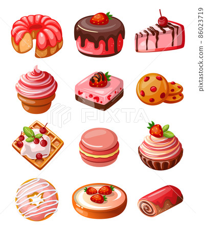 Vector set of icons sweets 86023719
