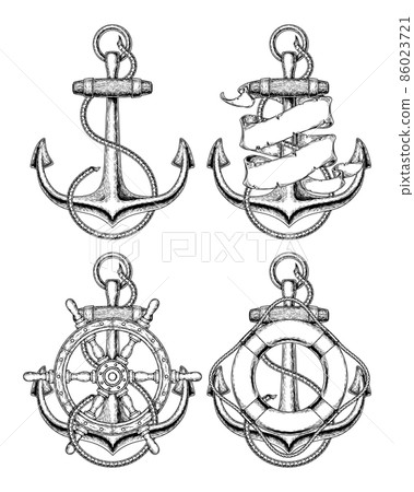Vector illustration nautical anchor 86023721