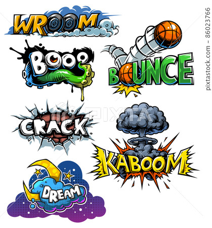 Vector set of comics icons 86023766