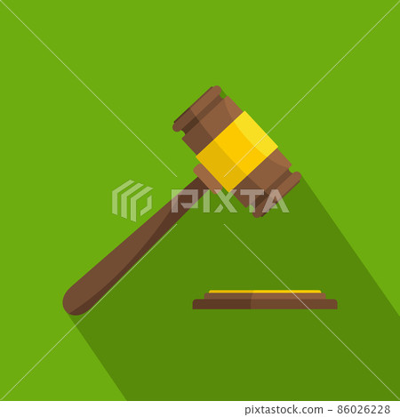 Auction gavel icon, flat style 86026228
