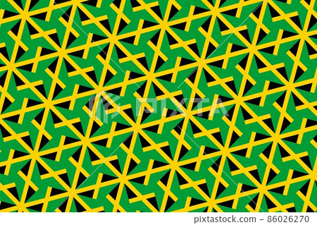 Geometric pattern in the colors of the national flag of Jamaica. The colors of Jamaica. Geometric pattern in the colors of the national flag of Jamaica. The colors of Jamaica. 86026270