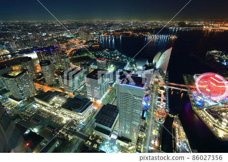 [Kanagawa Prefecture] Night view of Minato Mirai, Yokohama 86027356