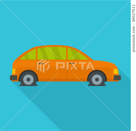 Car in water icon, flat style - Stock Illustration [86027611] - PIXTA