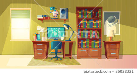 Vector empty home office for freelance job Vector empty home office for freelance job 86028321