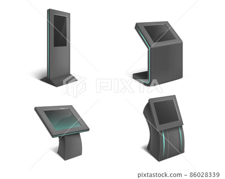 Vector set of interactive information kiosks 86028339