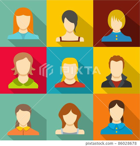 Reincarnation icons set, flat style 86028678