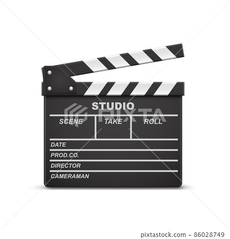 Open movie clapperboard vector illustration 86028749
