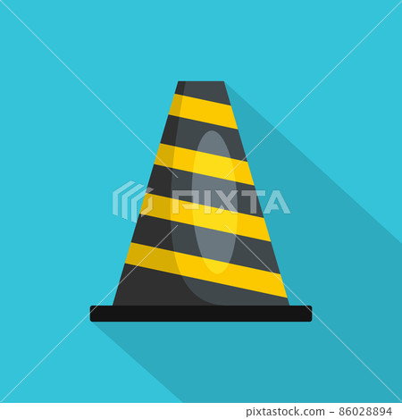 Striped cone icon, flat style 86028894