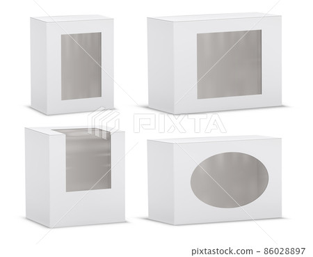 Vector set of realistic empty cardboard boxes 86028897