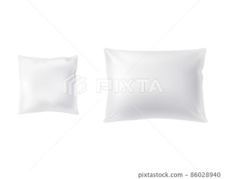 Vector realistic set of two white pillows 86028940