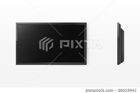 Vector realistic black lcd panel, flat TV screen 86028942