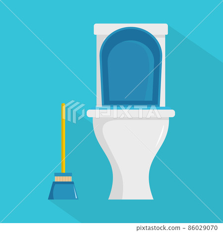Cleaning toilet icon, flat style Cleaning toilet icon, flat style 86029070