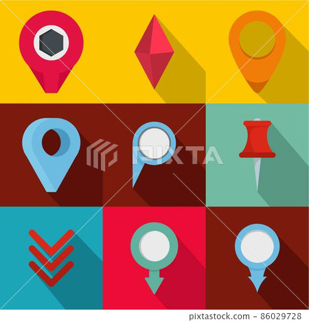 Meeting spot icons set, flat style 86029728