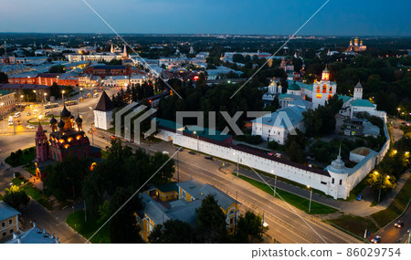 Cityscape of monastery and church in Yaroslavl 86029754