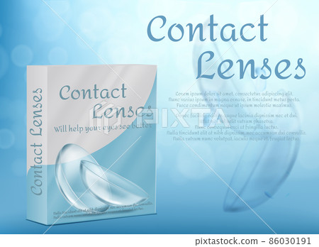 Vector package box for contact lenses, mock-up 86030191