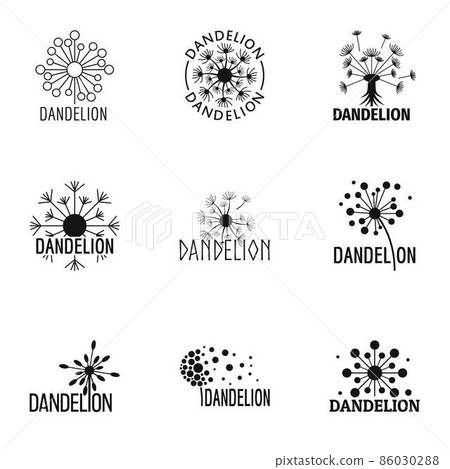 Dandelion bloom icons set, simple style 86030288