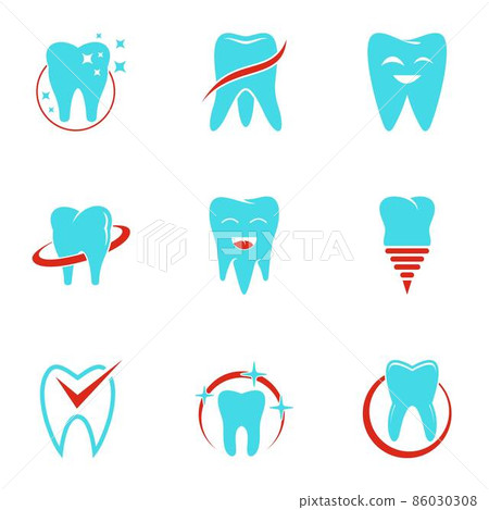 Outpatient hospital icons set, flat style 86030308