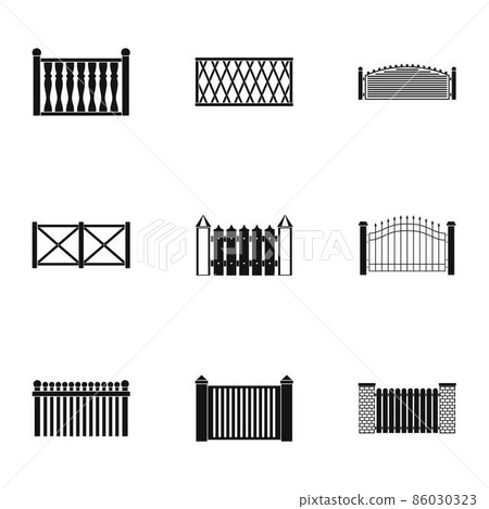 Doorway icons set, simple style 86030323