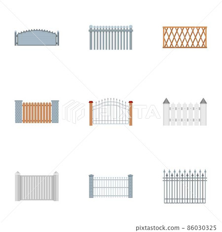 Barrier icons set, flat style Barrier icons set, flat style 86030325