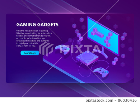 Vector 3d isometric gaming site, electronic devices 86030416