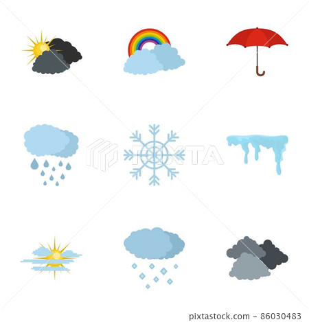 Met office icons set, flat style 86030483