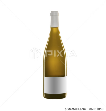 white wine bottle with blank label isolated on white background. white wine bottle with blank label isolated on white background. 86031050