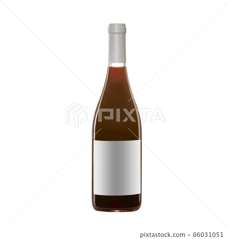 red wine bottle with blank label isolated on white background. red wine bottle with blank label isolated on white background. 86031051