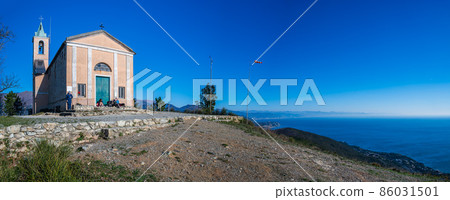 Church over the hills of Varazze 86031501