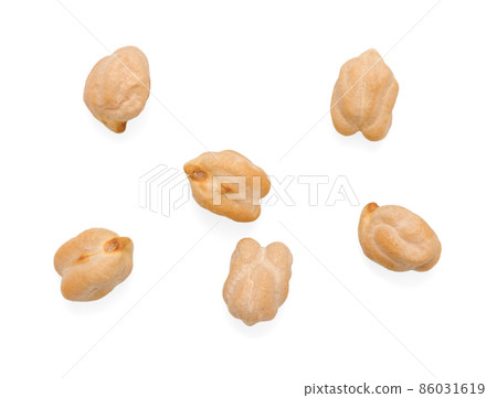 Chickpea beans isolated on white background. Top view. Chickpea beans isolated on white background. Top view. 86031619
