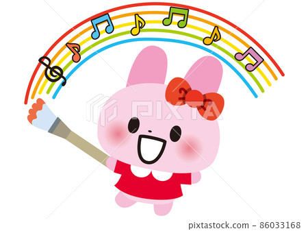 慶祝生日的一隻有趣和可愛的兔子 慶祝生日的一隻有趣和可愛的兔子 86033168