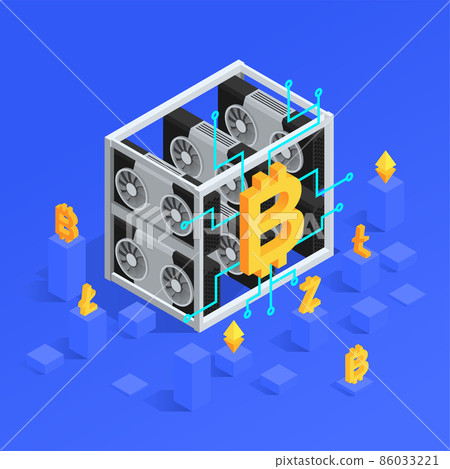 Cryptocurrency Isometric Concept 86033221