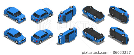 Car Accidents Isometric Set Car Accidents Isometric Set 86033237