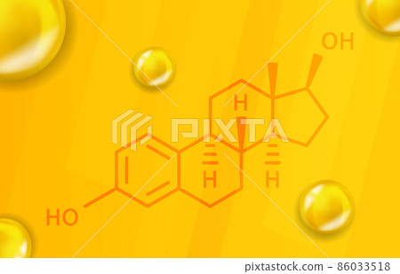 Estrogen chemical formula. Estrogen 3D Realistic chemical molecular structure 86033518