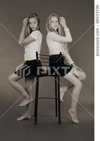 Two beautiful happy smiling teen girl 86033596