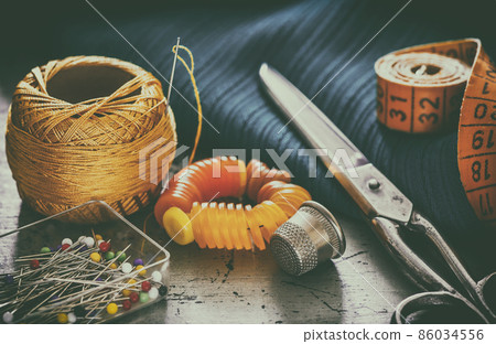 Retro sewing items. Accessories for needlework 86034556