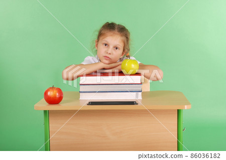 Education, people, children and school concept - young school girl 86036182